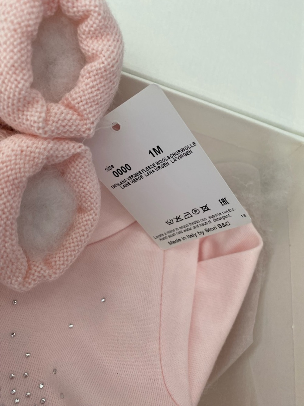 La Perla NWTs Pink Baby Embellished One Piece Outfit with Booties 1 Month - Picture 3 of 8